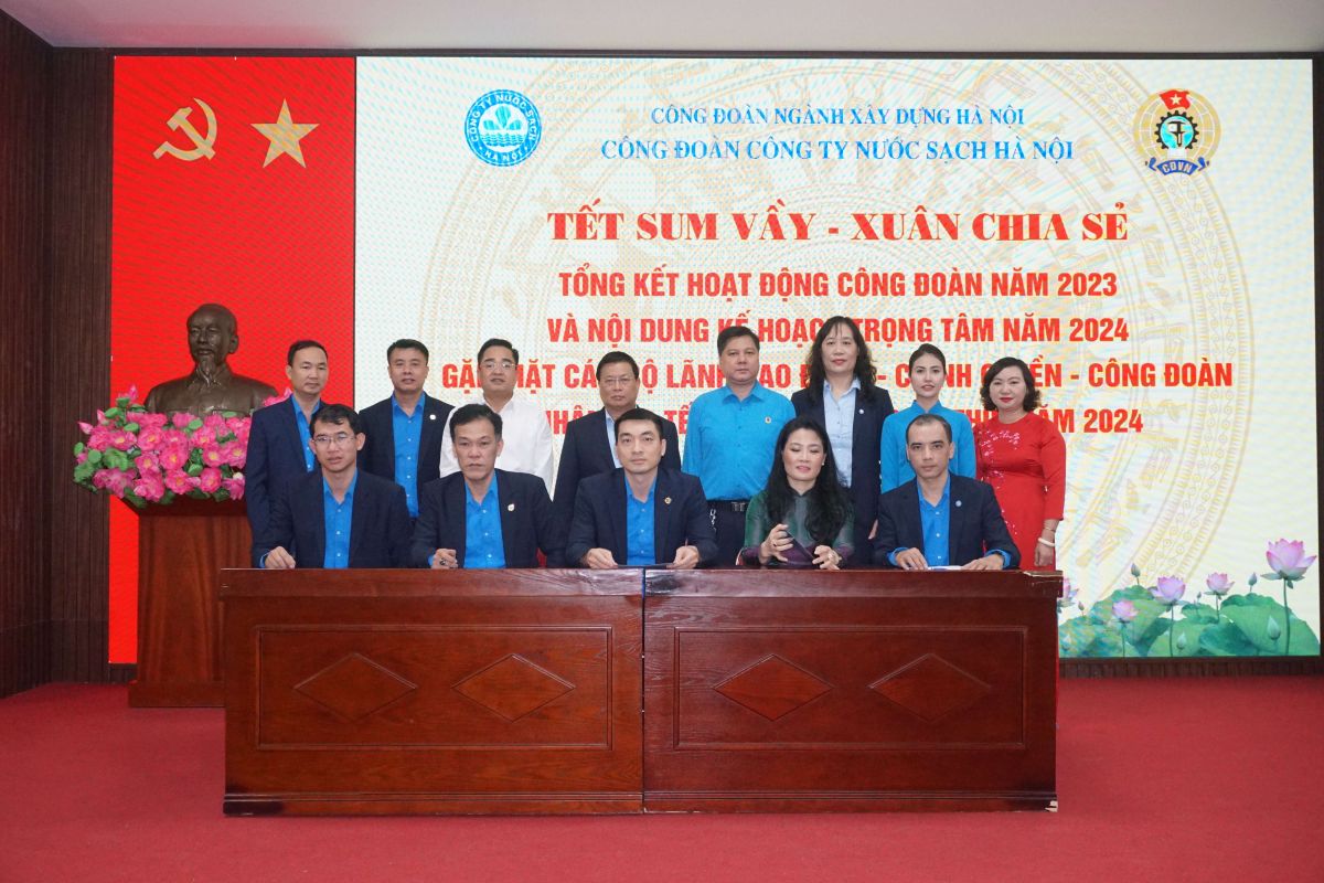 Hội nghị tổng kết hoạt động Công đoàn năm 2023 và triển khai kế hoạch trọng tâm năm 2024. Gặp mặt cán bộ lãnh đạo Đảng - Chính quyền - Công đoàn Công ty nhân dịp xuân Giáp Thìn năm 2024.